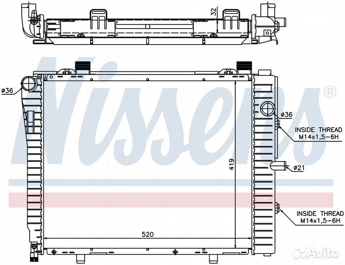 Радиатор охлаждения двс mercedes-benz C-series S20