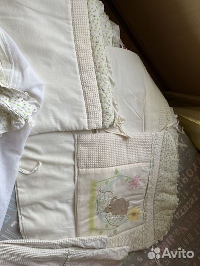 Бортики в кроватку+балдахин+пододеяльник