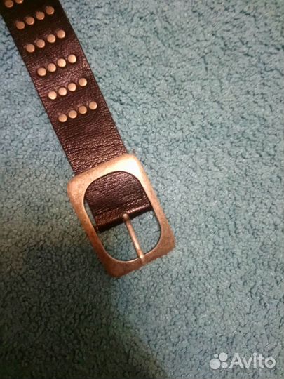 Ремень солдатский, натуральная мягкая кожа