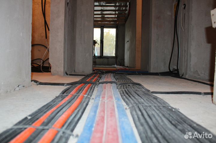 Штробление стен,закладка трассы кондиционера