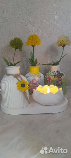 Вазочка с подсвечником на подставке