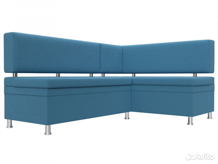 Диван кухонный угловой Стайл правый угол, рогожка, амур голубой