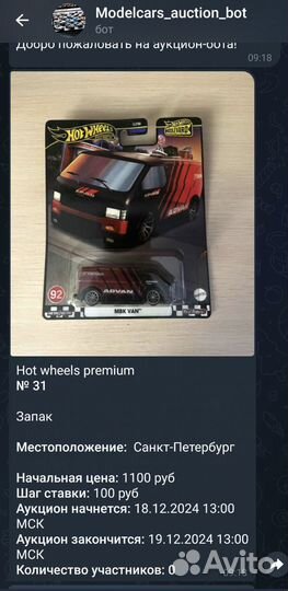 Аукцион: Hot Wheels Premium 1:64