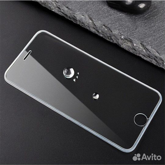 Стекло на iPhone 6/6s/7/8 с силиконовой рамкой