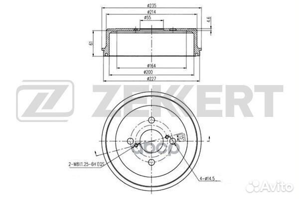 Барабан торм. зад. Toyota Corolla (E100 E110)