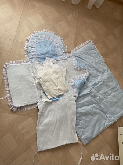 Конверт с одеялом на выписку для мальчика
