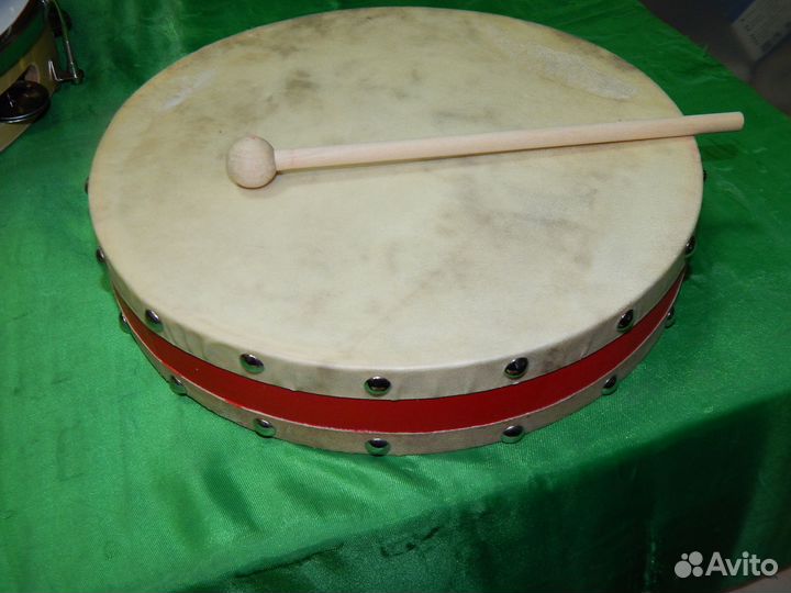 Бубен двусторонний с колотушкой, 25см