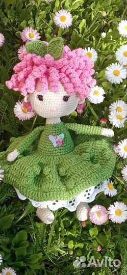 Куколка Кудряшка. вязаная игрушка