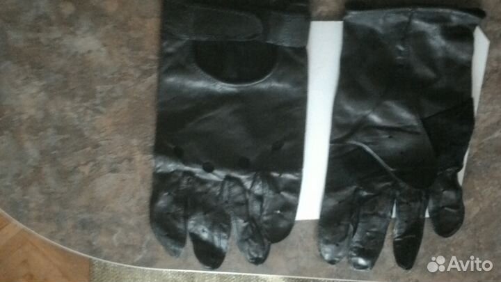 Перчатки кожаные (байкерские)