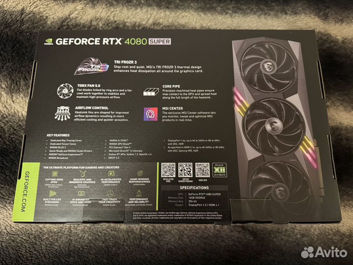 Видеокарта MSI nvidia GeForce RTX 4080 super gamin