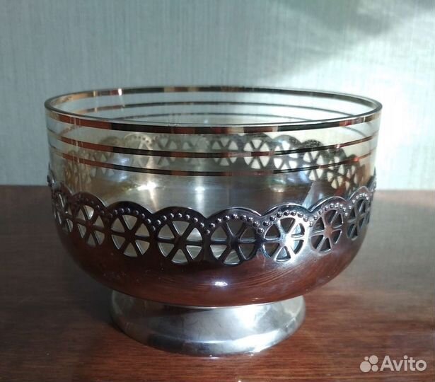 Эксклюзивная ваза стекло мельхиор