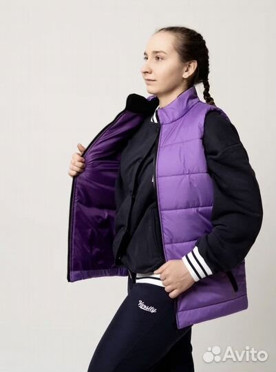 Жилет утепленный фиолетовый