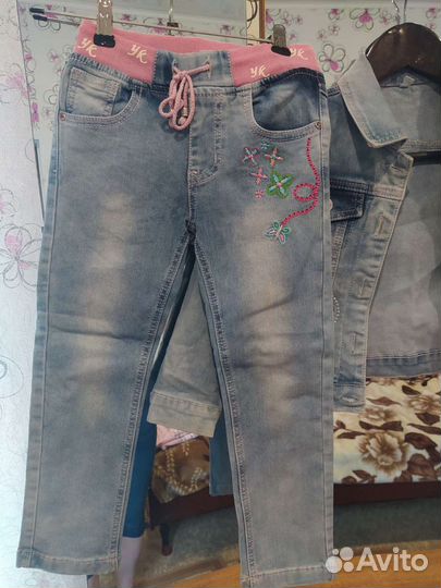 Джинсовый костюм для девочки 110