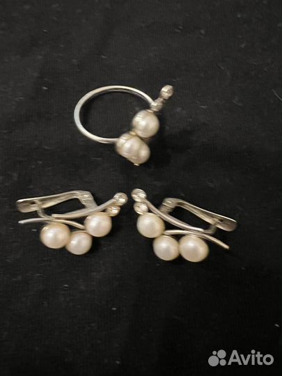 Серьги,кольцо,подвеска серебро