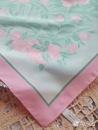 Винтажный красивый платок Пионы Италия