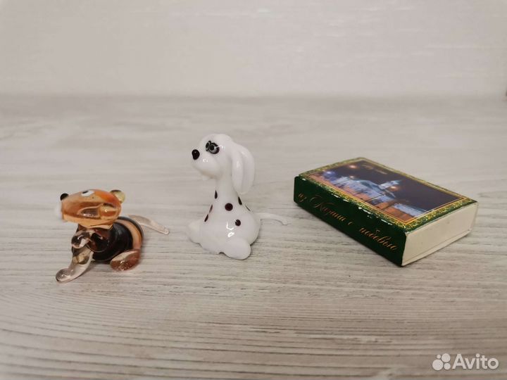 Фигурки стеклянные тигр и пудель
