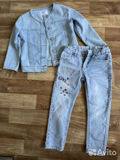 Джинсы и куртка на девочку