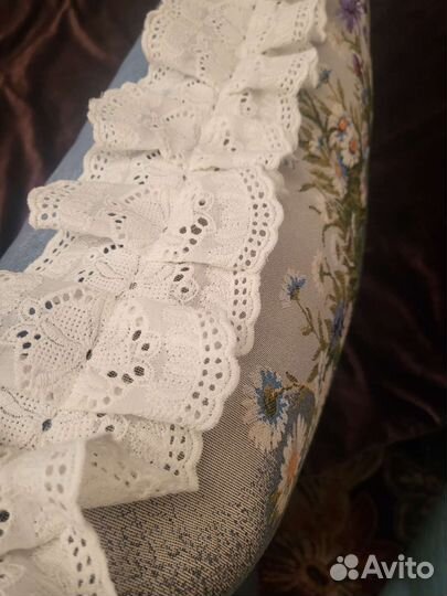 Большая подушка Прованс гобелен вельвет Ромашки