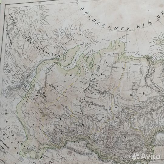 Антикварная карта Азиатских владений России 1854