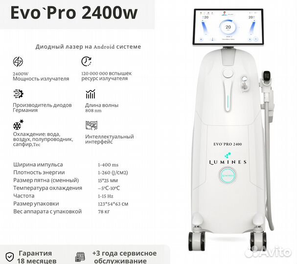 Аппарат для эпиляции люминес Эво-Про 2400вт