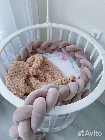 Бортики в кроватку косичка