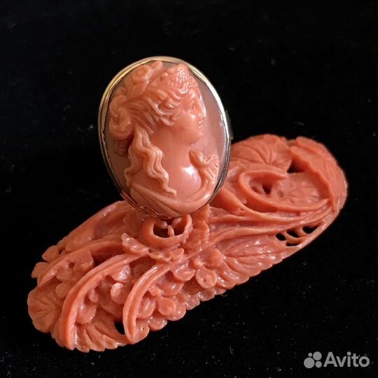 Натуральные кораллы кольцо антиквариат