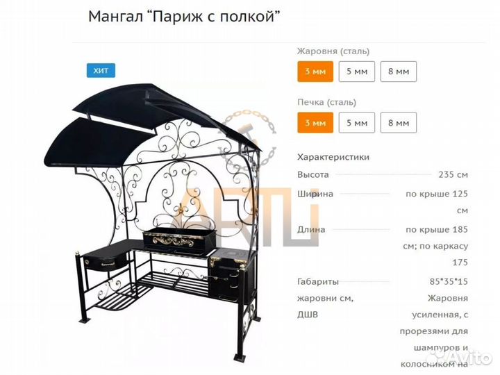 Мангал с крышей 