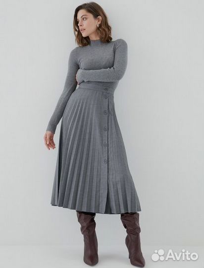 Юбка zarina серая плиссе