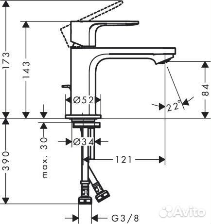 Смеситель для раковины hansgrohe 72585670 Черный