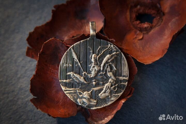 Кулон Один и его волки. Украшение викингов. Подвес