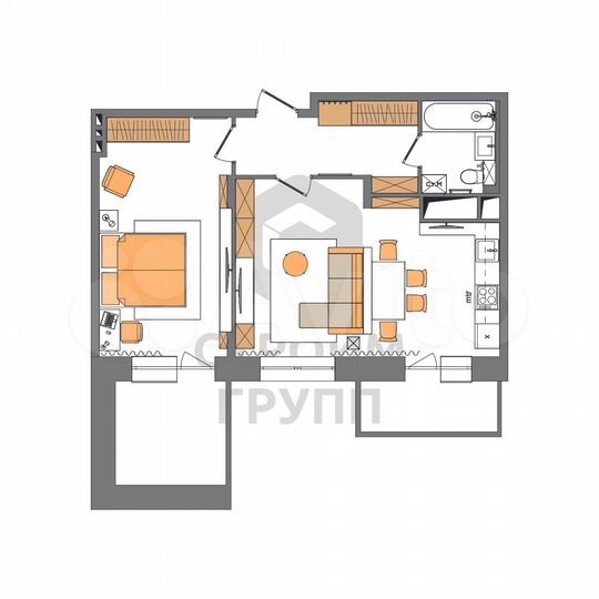2-к. квартира, 57,3 м², 11/19 эт.