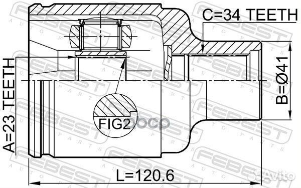 ШРУС внутренний правый 23X41X34 1811-mokrh Febest