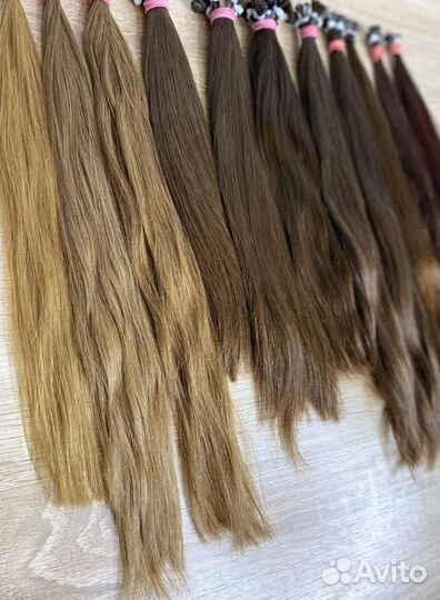 Славянские волосы на mini капсулах, блонд