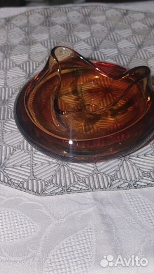 Пепельница СССР цветное стекло