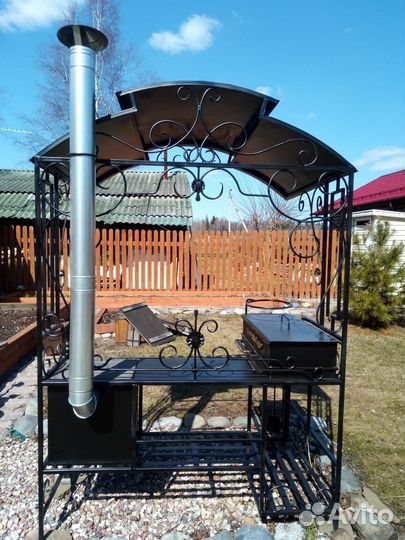 Кованый мангал с печью