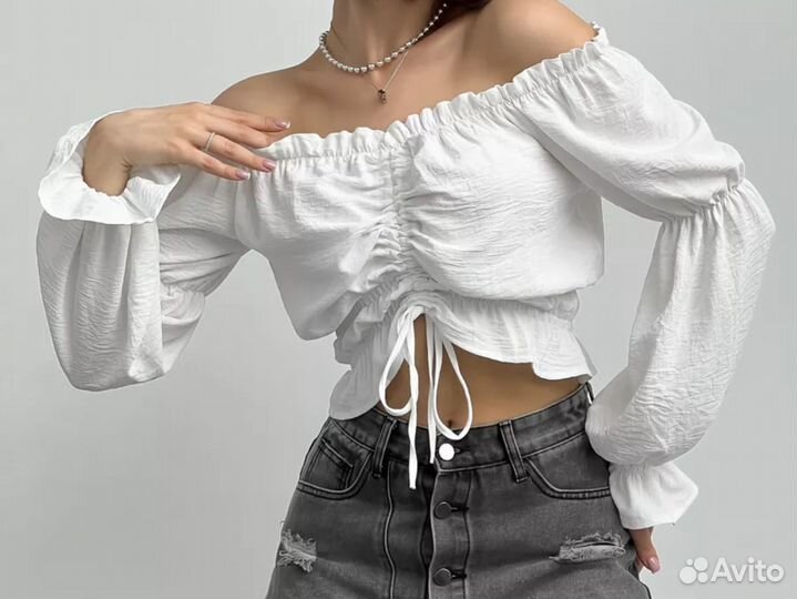 Новый летний топ с открытыми плечами 42 44