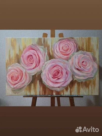 Картина маслом на холсте Розы