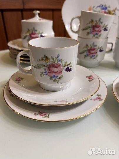 Чайный сервиз мейсенский букет богемия