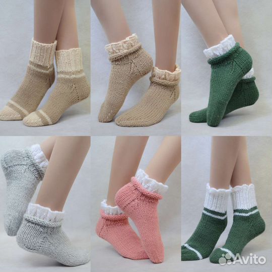 Носочки женские вязаные, ручная работа