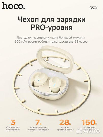 Наушники беспроводные Hoco EQ3 Smart с дисплеем