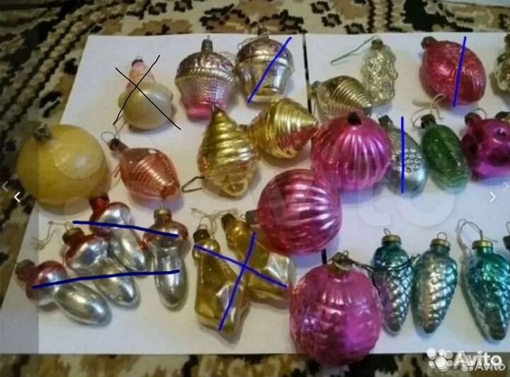 Винтаж советские ёлочные игрушки и Дед Мороз СССР