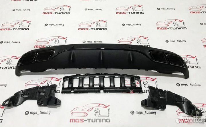 Диффузор + Black насадки Мерс C Coupe c205 C63 AMG