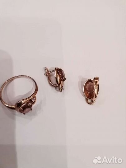 Серьги+кольцо серебро
