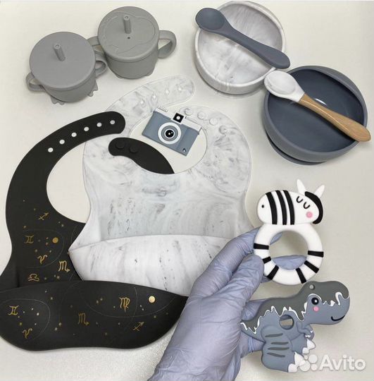 Силиконовая детская посуда