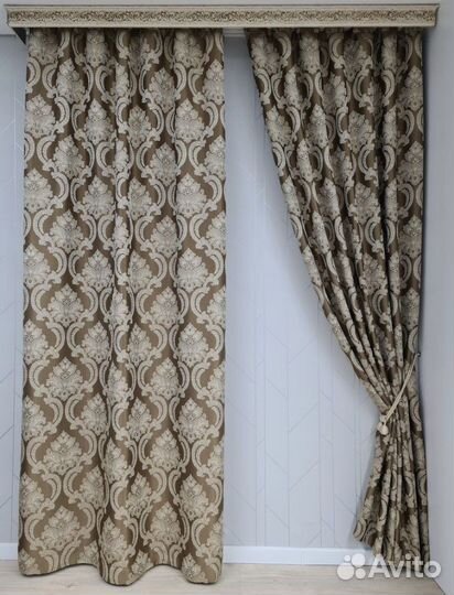 Шторы новые комплект 260*300см коричневые
