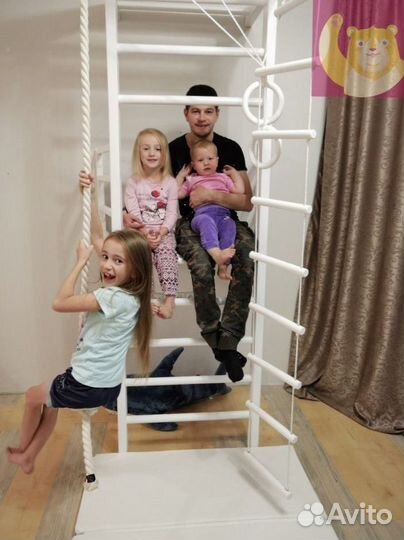 Шведская стенка с балконом и аксессуарами