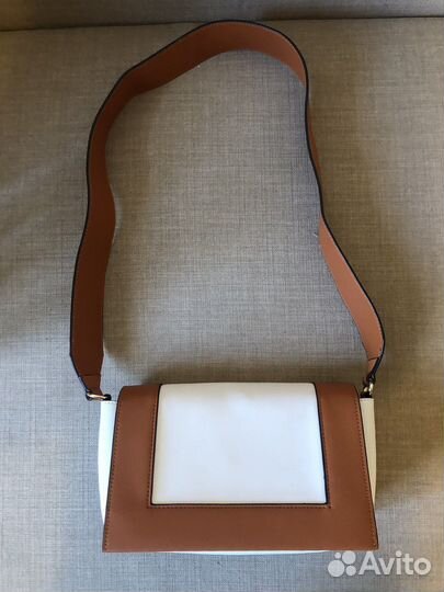 Сумка бело-коричневая кожа (торг) снежная королева