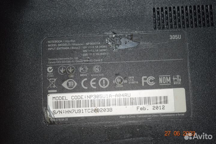 Samsung NP305U1A корпус