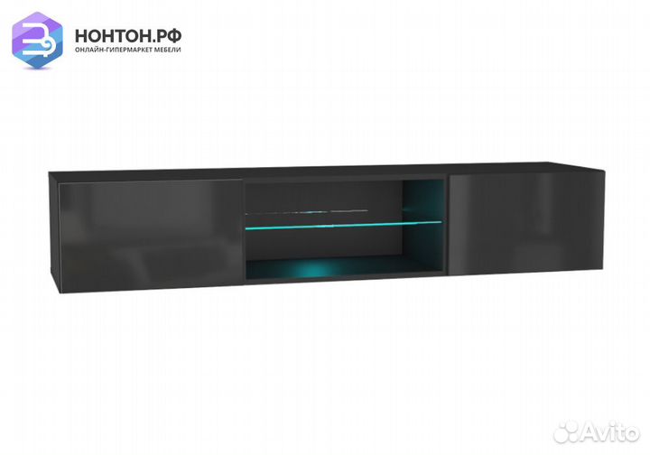 Шкаф навесной Point Тип-33 черный глянец / черный