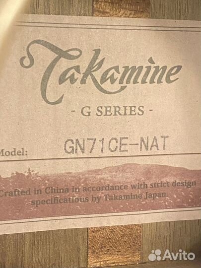 Электроакустическая гитара Takamine GN71CE-NAT